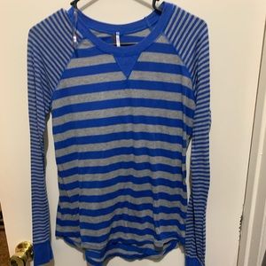 Blue and gray stripped shirt